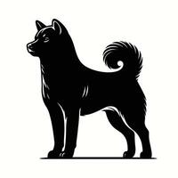 Black silhouette of a dog standing on a white background vector