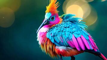 A colorful bird with a bright colored head and a long beak video