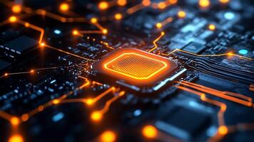 A close up of a computer motherboard with a processor on it video