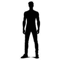 A silhouette of a man standing in a pose vector
