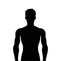 A silhouette of a man's torso on a white background vector