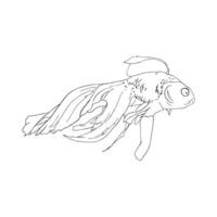 goldfish with a beautiful tail vector