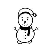 a snowman with a carrot nose vector