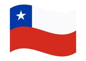 Wavy flag of Chile, isolated on transparent background. Flag of the Republic of Chile vector