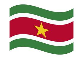 Wavy flag of Suriname, isolated on transparent background. Flag of the Republic of Suriname vector