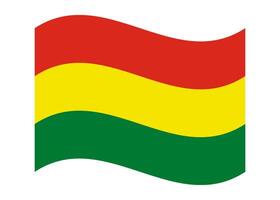 Wavy flag of Bolivia, isolated on transparent background. Flag of the Plurinational State of Bolivia vector