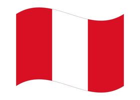 Wavy flag of Peru, isolated on transparent background. Flag of the Republic of Peru vector
