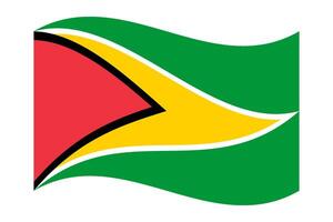 Wavy flag of Guyana, isolated on transparent background. Flag of the Co-operative Republic of Guyana vector