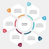 Circular Cycle Infographic Template Design With 6 Steps vector