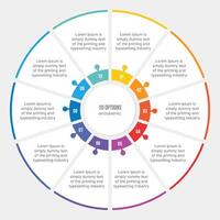 Circular Cycle Infographic Template Design With 10 Steps vector