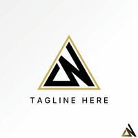 Logo design graphic concept creative abstract premium stock initial CN or DN line sport font on triangle. Related to monogram typography brand vector