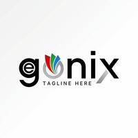 Logo design graphic concept creative premium stock initial O font layers paper latter Genix Genius word. Related to monogram typography smart vector