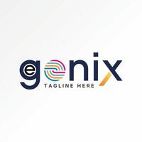 Logo design graphic concept creative premium stock initial O font rotating line latter Genix Genius word. Related to monogram typography smart vector