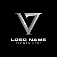 Logo design graphic concept creative abstract premium stock initial V or G font stainless steel glowing Related to monogram typography branding vector