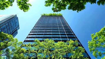 A tall building with trees in front of it video