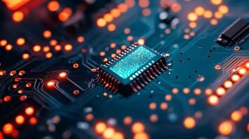 A close up of a computer chip on a circuit board video