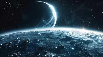 A view of the earth from space with stars in the background video