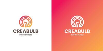 creative bulb logo design with gradient color vector