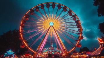 A ferris wheel at a carnival photo