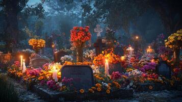 Day of the Dead Celebration in a Cemetery photo