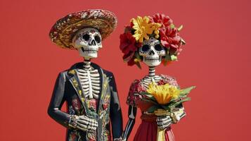 Skeleton Couple Dressed for Da de los Muertos photo