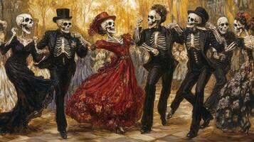 Skeletons Dancing at a Formal Ball photo