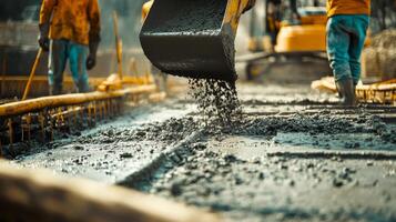 Concrete Pouring During Construction photo