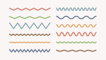 flat design colorful wavy lines collection set vector