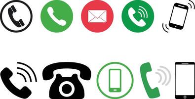 Contact us icon set collection design vector