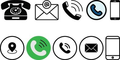 Contact us icon set collection. vector