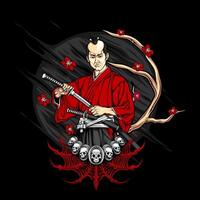 A man in a red robe holding a sword vector
