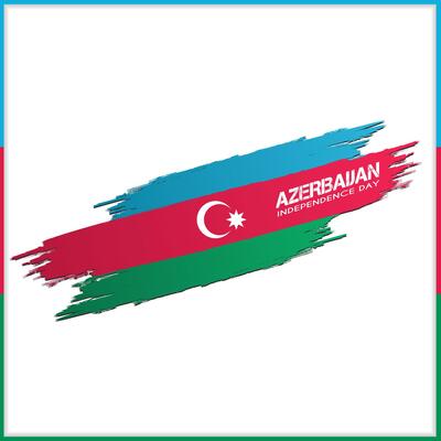 Azerbaijan Independence Day, with brush design and grunge effect on white background
