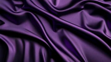 Dark purple velvet fabric with rich folds and deep shadows elegant and moody abstract backdrop hints of silver perfect for Halloween luxury themed design photo
