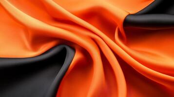 Bright orange and dark grey fabric with bold folds abstract luxury background for Construction Workers Day dynamic and energetic emphasizing strength and skill photo