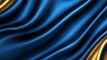 Deep blue and golden velvet with smooth waves and luxurious shadows perfect abstract luxury background for Israeli Independence Day elegant and sophisticated photo