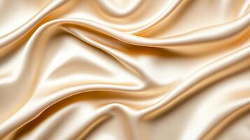 Warm beige and ivory satin fabric draping smoothly elegant abstract background for Customer Service Day friendly and welcoming representing dedication and professionalism photo