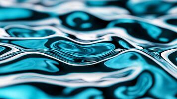 Close up of liquid waves in shades of cobalt and jade intertwining in a fluid dance photo