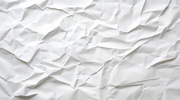 Crumpled white notebook paper background with deep creases and visible folds simple and rugged photo