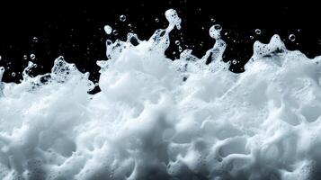 Extreme close up of ocean wave foam with intricate bubbles and swirls photo
