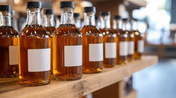 Bottles of whiskey on a shelf photo