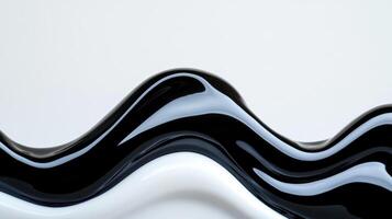 Macro of liquid color waves in black and white ink clashing in a dramatic pattern photo