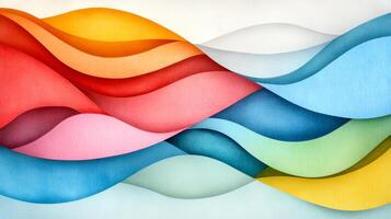 Layered abstract shapes in pastel paper textures with a grid of fine lines photo