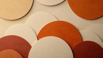 Overlapping paper textures in warm earth tones with simple geometric shapes and delicate line work photo