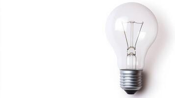 Single LED light bulb isolated on a white background with space for text photo