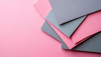 Soft pink and grey paper textures with geometric forms and minimal line accents photo