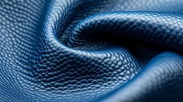 Closeup of frosty blue leather with a subtle fine grain texture and a cool matte finish evoking a winter chill photo