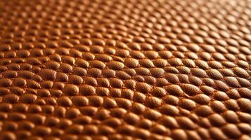Closeup of metallic copper leather with a rich textured surface and shimmering highlights showing warmth and luxury photo