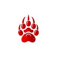A red paw print on a white background vector