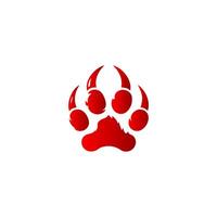 A red paw print on a white background vector