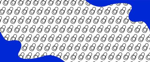 A blue and white pattern with a bunch of small black and white shapes vector